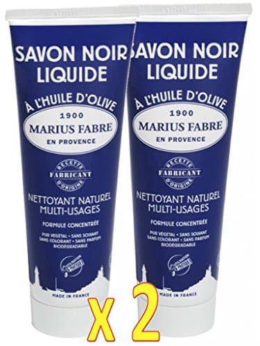 Marius Fabre - SAVON NOIR LIQUIDE à l'HUILE d'OLIVE - Nettoyant Naturel Multi-Usages - Lot de 2 Tubes de 250 ml
