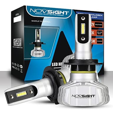 NOVSIGHT Ampoules LED H7 Phare de Voiture 10000LM/Paire 50W/Paire de Conversion Ampoules pour Voiture Auto 6500K Blanc Etanche