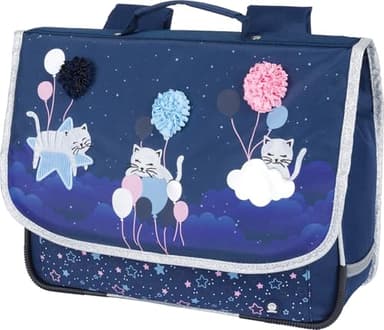 Oberthur - 1 Petit Cartable Ballons et Chatons - Dos 35 cm (35 x 12 x 30 cm) - Adapté de la Petite Section au CP