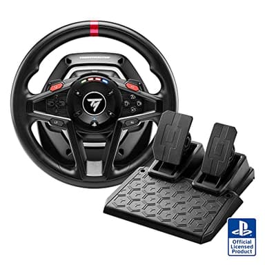 Thrustmaster T128 - Ensemble volant et pédales de course hautes performances avec retour de force pour PC, PS4, PS5 et PS5 Pro