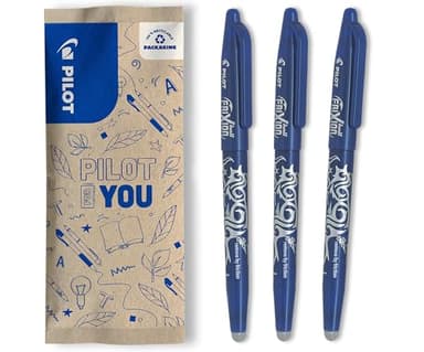 PILOT - Lot de 3 FriXion Ball 07 - Stylo Effaçable à Encre Thermosensible - Stylo Roller Rechargeable - Bleu - Pointe Moyenne