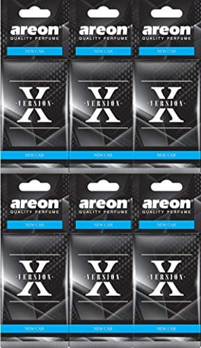 AREON X Désodorisant Voiture Neuve Odeur Neuf Senteur Rétroviseur Pendu Noir 2D (New Car Lot de 6)