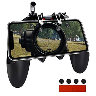 Ozkak Manette Mobile Contrôleur Telephone 6 Doigts Gamepad Joysticks pour PUBG iPhone iOS Android Smartphone Largeur de 7 à 9,5 cm