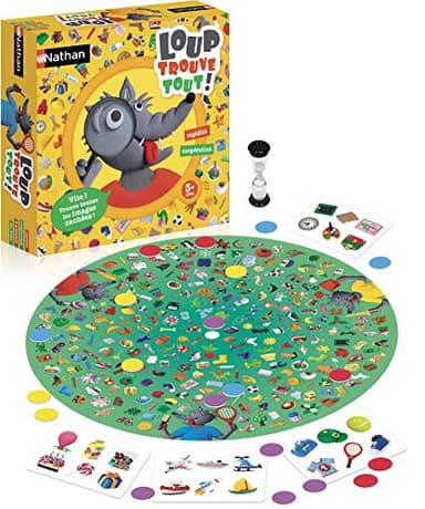 Nathan – Loup trouve tout – Jeu de société – Jeu de rapidité & Coopération - Cherche et Trouve – A jouer en famille – De 2 à 4 joueurs – Dès 3 ans