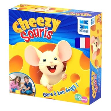 MegaBleu - CHEEZY Souris - Jeux de Société Enfant des 3 Ans+ - Jeu Rigolo Famille et Groupes - Idée Cadeau Anniversaire Noël - Jeu de Societe Drôle - 2 à 4 Joueurs - Version Française