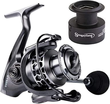 Moulinet de pêche Sougayilang 13+1BB en Aluminium Ultra Lisse et léger avec Bobine de Rechange Gratuite - XY2000