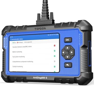 TOPDON Valise Diagnostic Auto AD600S, Diagnostic Voiture pour 4 systèmes et 9 Réinitialisations(Huile, BMS, ABS, SAS, EPB, DPF, TPMS, régulation de l'accélérateur), Mise à Jour Gratuite