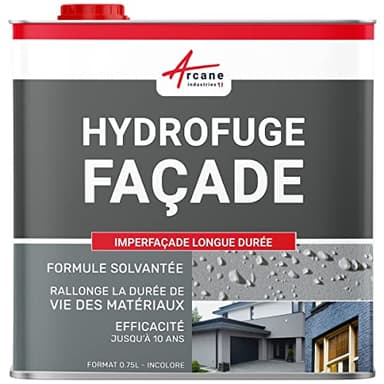 Hydrofuge façade, imperméabilisant pour mur, pierre, brique, enduit, crépi, imperfacade - 0.75 L (jusqu'à 3.75 m²) - ARCANE INDUSTRIES