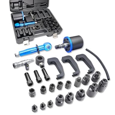 Wvoillty Extracteur D'Injecteurs Pneumatiques Manuels, 27 Pcs- Extracteur D'Injecteurs Diesel, Outil de Démontage Pour Injecteurs Avec 19 Adaptateurs, Compatible Avec Bosch, Delphi, Denso, Siemen