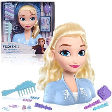 LA REINE DES NEIGES 2, Elsa, Tête à Coiffer Basic, 14 Accessoires de Coiffure Inclus, Jouet pour Enfants dès 3 Ans, GIOCHI PREZIOSI, FRND2