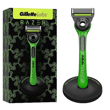 GilletteLabs Avec Barre Exfoliante, Édition Limitée Razer, Rasoir Pour Homme Gillette, 1 Manche - 1 Lame, Avec Socle Magnétique Premium