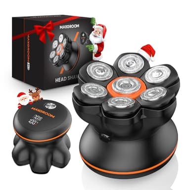 Maxgroom 7D Rasoir Tete Chauve Homme,Tondeuse Crane Chauve Sec&Huimide,IPX6 Etanche,USB-C 90 Minutes Autonomie, Rasoir Tête,Cadeau Homme Chauve