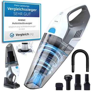 Anktel Aspirateur a Main 14,8V 9700PA Aspirateur à Main avec Station de Recharge Aspirateur de Table sans Fil Temps de Travail 25 Minutes Filtre Lavable
