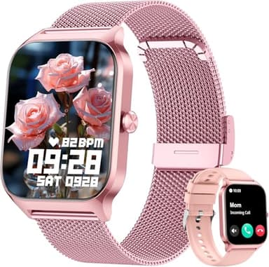 KALINCO Montre Connectée Homme Femme, 1.85” AI Smartwatch avec Appel Bluetooth, Pression Artérielle, Stress, Podometre, Sommeil, Cardiofrequencemetre, 100+ Sport Bracelet, Cadeaux pour Android iOS