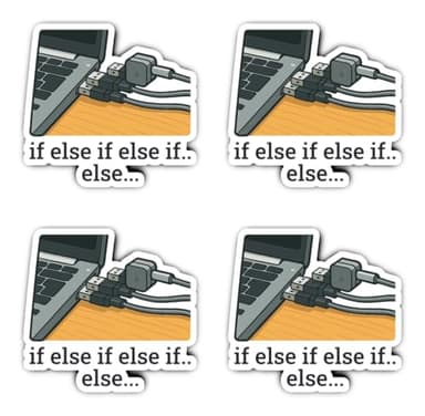 Autocollants : 75 mm, 4 pièces – if else if else if.. else... stickers pour ordinateur portable développeur