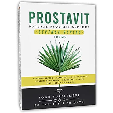PROSTAVIT® - SERENOA REPENS 500MG | Saw Palmetto | Prostate pour Homme, Femme | 8 principes actifs avec Saw Palmetto, Potiron, Ortie, Epilobium, Pygeum Africanum, Cranberry | 60 comprimés
