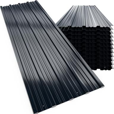 GARDEBRUK® 12x Tôles de bardage 129x46cm 7m² tôle trapézoïdale ondulée profilée résistante intempéries galvanisé plaque abri de jardin anthracite
