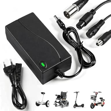 Chargeur Trottinette Électrique 42V 2A Universel (5 Connecteurs) – Alimentation pour Batterie Lithium 36V – Compatible avec Xiaomi, Ninebot Segway, Wispeed, UrbanGlide, Hoverboard et Vélo Électrique