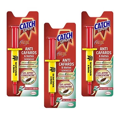 Catch - Gel Anti cafards 10 GR, SERINGUE Insecticide LOT DE 3