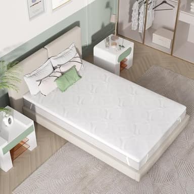 Novilla Surmatelas 80 X 200 CM, Surmatelas en Mousse à Mémoire de Forme Gel, Épaisseur 7,5 CM, avec Design Antidérapant et Certification de Sécurité, sans Odeur, Housse Lavable