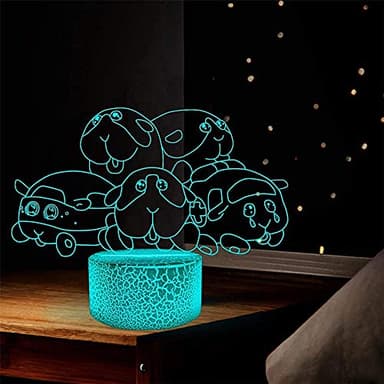Lampe d'illusion d'optique 3D Anime Pui Pui A veilleuses pour enfants pour filles lampe à LED Illusion visuelle 3D pour enfants jouet cadeaux d'anniversaire décoration de la chambre-télécommande