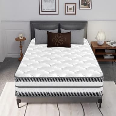 Matelas 90x200 cm Luxe - Épaisseur 24 cm - Mousse a Mémoire - Multi-Densité - Noyau à ressorts - Ultra Doux et Confortable - Haute Resilience - Mi-ferme - Respirante - Ergonomique Hypoallergénique