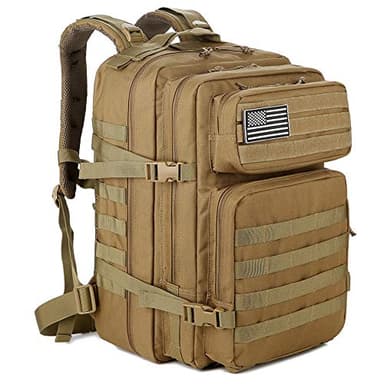 QT&QY 45L Sac à dos tactique militaire Sac d'assaut militaire Molle Grande capacité sac d'urgence Camouflage Randonnée Camping Trekking Sac à dos de chasse