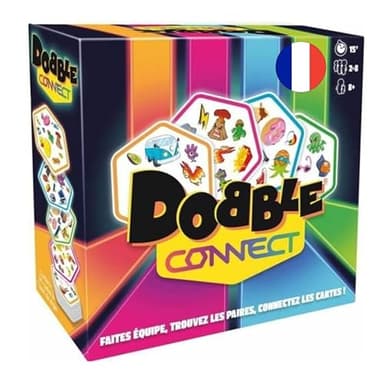 Asmodee - DOBBLE Connect - Jeu de Société avec Cartes pour Enfants dès de 8 Ans - Jeu de Rapidité et d'Ambiance - Aligner 4 Symboles pour Gagner - 2 à 8 Joueurs - 15 Min - en Français - Zygomatic