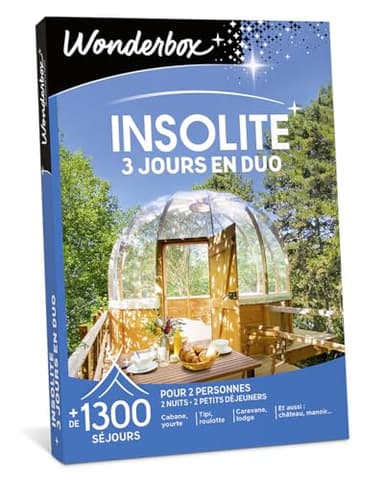 Wonderbox - Insolite - 3 Jours en Duo - Coffret Cadeau - Idée Cadeau Séjours