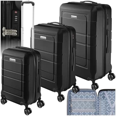 TecTake® Set de Valises de Voyage 3 Pcs. Valise Grande Taille Valise Cabine Sacs de Voyage Sac Maternité ABS avec roulettes pivotantes 360° Poignée télescopique