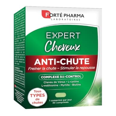 Forté Pharma - Expert Anti-Chute - Tous Types de Chutes | Objectif Force et Densité | Complément Alimentaire Cheveux - 30 comprimés