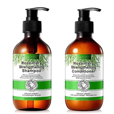 Shampooing et revitalisant au romarin, shampoing romarin la croissance des cheveux, contre la perte de cheveux, biotine rosemary shampoo conditioner pour femmes et hommes, sans sulfate