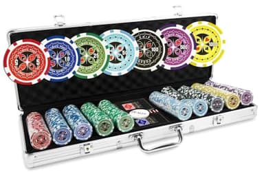 Malette Poker 500 Jetons Ultimate Poker Chips + 2 Jeux de Cartes + Bouton Dealer - Poker Set de 500 Jeton de Poker Ultimate (avec Valeur) - Jeu de Poker avec 500 jetons de Poker - Mallette Poker