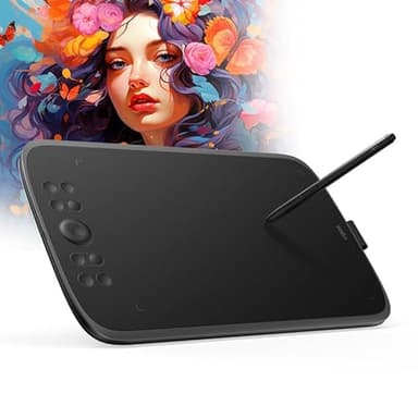 UGEE M908 10x6.25 Pouces Tablette Graphique avec Roulette de Défilement et 8 Touches de Raccourci, Stylet Passif avec 8192 Niveaux, Compatible with Windows/Mac/Android