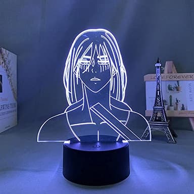 Lampe de nuit 3D Anime LED Nachtlicht Lampe Angriff auf Titan Eren Für Kind Schlafzimmer Dekoration Kind Geburtstagsgeschenk Manga AOT Angriff auf Titan 3D-Lampe