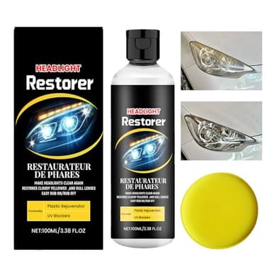 Spray Phares Auto - Polish Rénovateur, 100ml Anti-Rayures | Protection Berline Caravane Remorque, Entretien Automobile Voiture Accessoire, Restauration Clair Lumière, Produit Nettoyage Automobile