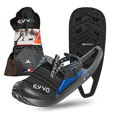 EVVO - Originale - Raquette à Neige Made in France avec Semelles Cloutées Michelin®, Fixations Réglables, pour Homme et Femme avec Sac de Transport Inclus, Tout Terrain, Randonnée Neige
