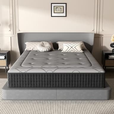 DEWINNER Matelas 160x200 cm, Hauteur 30 cm, Matelas Silencieux d'épaisseur Moyenne, Mousse à Mémoire de Forme Hybride, Ressorts Ensachés Individuels, Absorbant et Respirant