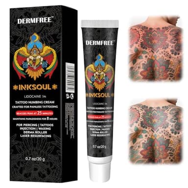 20g Crème anesthésiante pour tatouage,Soins de la peau du tatouage,Crème Cicatrisante Tattoo,Hydratation et Réparation de la Peau,Crème Anesthésiante pour Tatouages Permanents Forte qui Protège