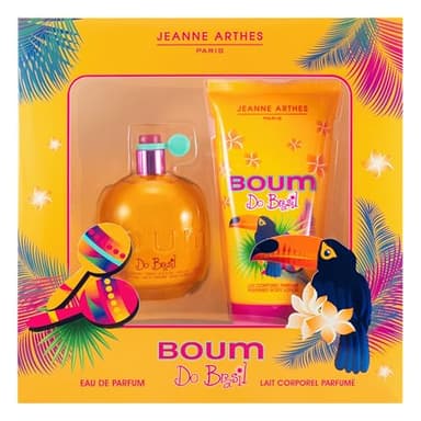 JEANNE ARTHES - Coffret cadeau pour Femme - Boum do Brazil - Eau de Parfum 100 ml + Lait pour le Corps 150 ml - Parfum Coco Vanille - Fabriqué et conditionné en France à Grasse