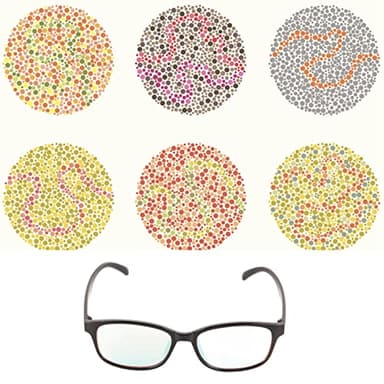 NSXAYIWE Lunettes Daltonien,Intérieur Extérieur Lunette Pour Daltoniens Avec Étui,Monture Complète Lunettes Correctrices Pour Femmes et Hommes,Correction Rouge-Vert