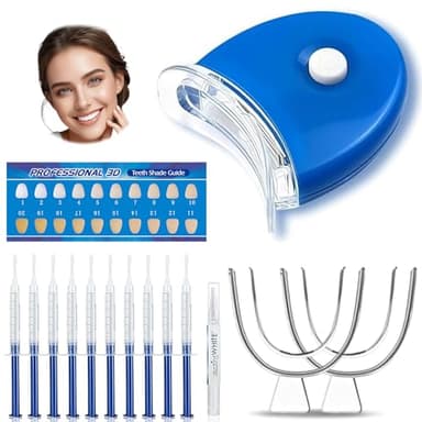 10 Pièce blanchiment dentaire Kit,Set Blanchiment Dents à Domicile,Soin Doux Blanchissant Dentaire,Application Simple,Idéal pour Usage Quotidien