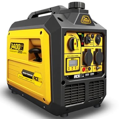 Aceup Energy 3400W Groupe Electrogene Générateur à Essence Silencieux avec prises 230V 12V 5V polyvalent pour la maison l'extérieur et l'urgence 4 Temps 23Kg