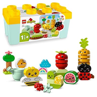LEGO 10984 Duplo My First Le Jardin Bio, Jouets à Empiler pour Bébés et Enfants Dès 1,5 an, Jeu Éducatif avec Coccinelle, Bourdon, Fruits et Légumes