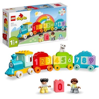 LEGO Duplo Mes Premiers Pas Le Train des Chiffres - Apprendre à Compter - Jouet Éducatif 1er Âge - Briques Colorées avec Chiffres & 2 Figurines - Cadeau pour Fille ou Garçon dès 1 an 10954