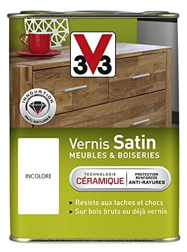 V33 Vernis intérieur Satin meubles & boiseries, Incolore 1L