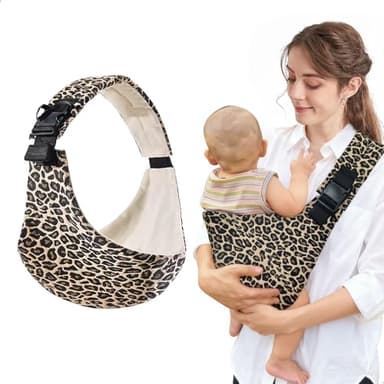 Porte Bebe Hanche, porte bebe hanches Côté, Nouvelle Écharpe de Portage Bébé Réglable, Baby Sling Carrier Porte-Bebe Epaule pour Bébé de 0 à 36 Mois, Bambin Jusqu'à 15kg(Imprimé Léopard)