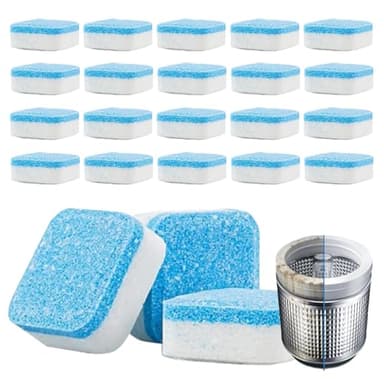 Nettoyant Machine à Laver, 12 Tabletas, Limpieza Profunda y Antical, Nettoyant Lave Linge,Tablette Lave Linge Detox,4 en 1 para Lavadoras HE, de Carga Frontal y Superior, Elimina Olores y Residuos