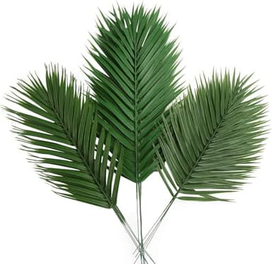 sulanmo 12PCS Plantes Artificielles en Forme de Feuilles de Palmier, Palmiers Tropicals Artificiels de 3 Types, Faux Artificiel Palmier pour Maison Bureau Mariage Deco
