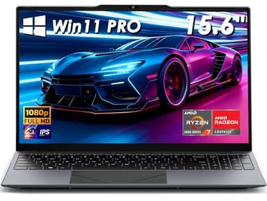 Kayoote Ordinateur Portable Win 11 Pro 15,6", Ryzen 7 5700U, 16 Go de RAM, 1 to SSD, Ordinateurs Portables avec Reconnaissance d'empreintes digitales, écran FHD, Wi-FI, BT, Webcam